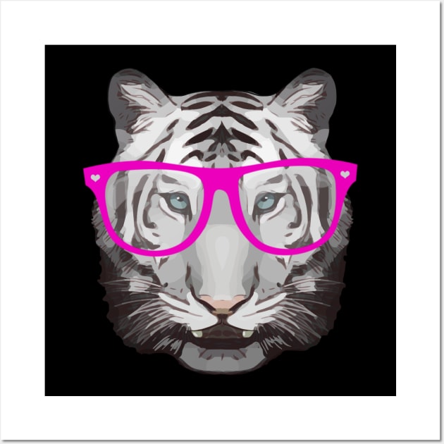 Tiger face hipster wild animals Wall Art by Collagedream